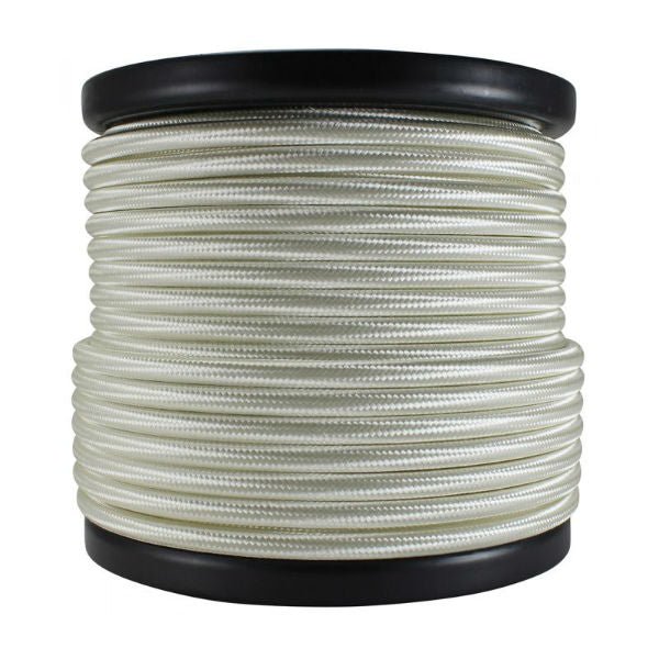 2 conductor cream round cloth covered cord - 100 ft. Spool - Nostalgicbulbs.com