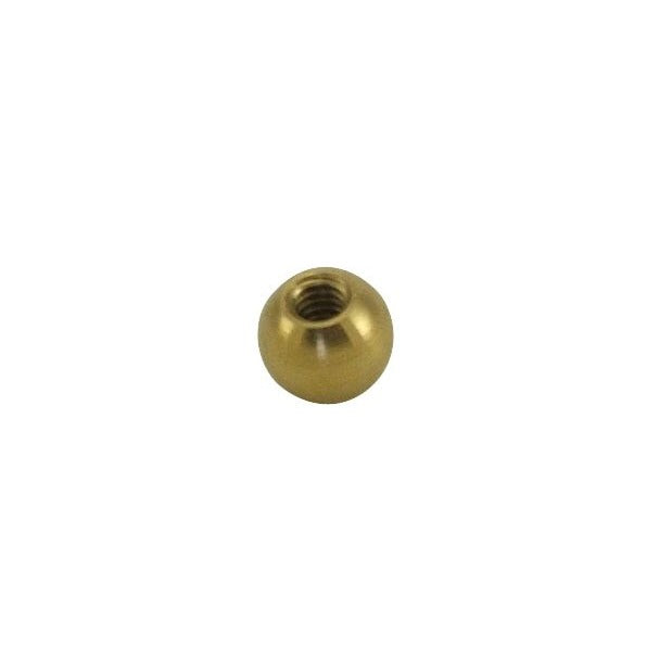 3/8 Inch Diameter 8/32 Tap Turned Solid Brass Ball - Burnished and Lac
