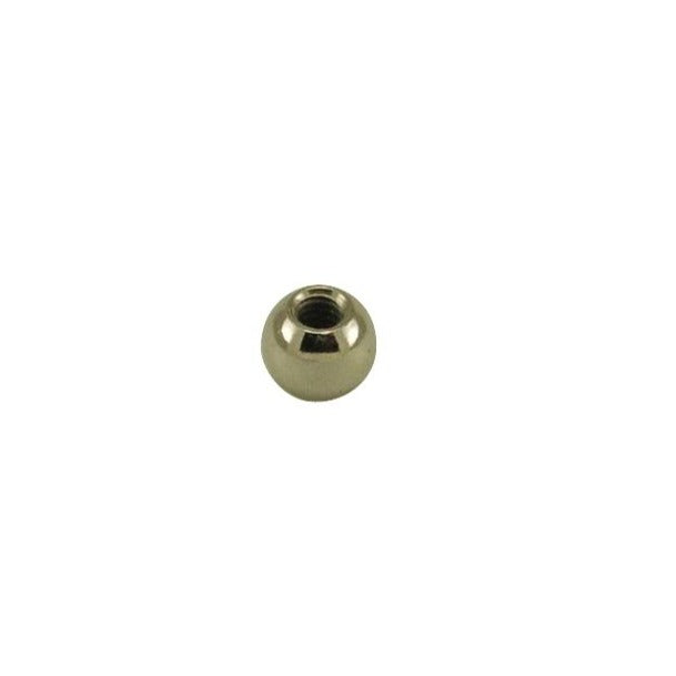 3/8 Inch Diameter 8/32 Tap Turned Solid Brass Ball - Nickel Plated