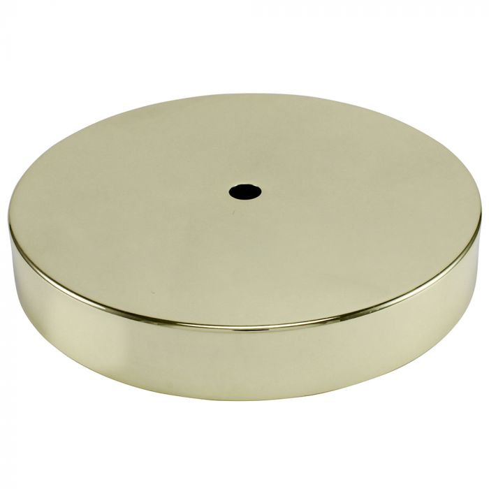 Metal Table Lamp Base - 5" Diameter - Brass Plated - No Side Hole