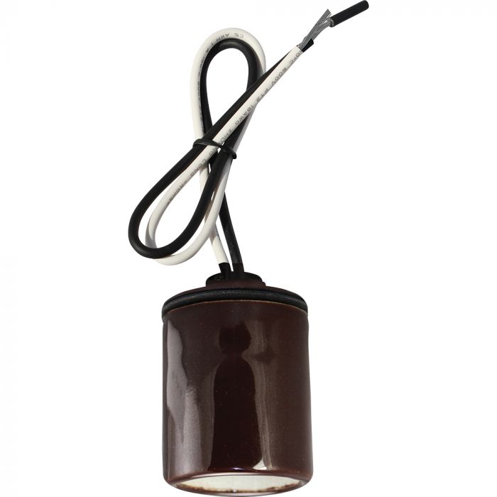 Bronze Porcelain Lamp Socket with 18" Leads