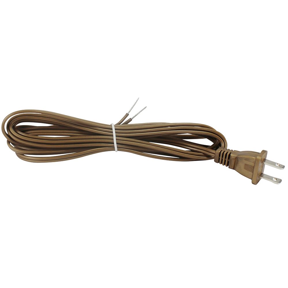 Bronze Parallel Cord set with molded Plug - 8 ft. - 10 ft.