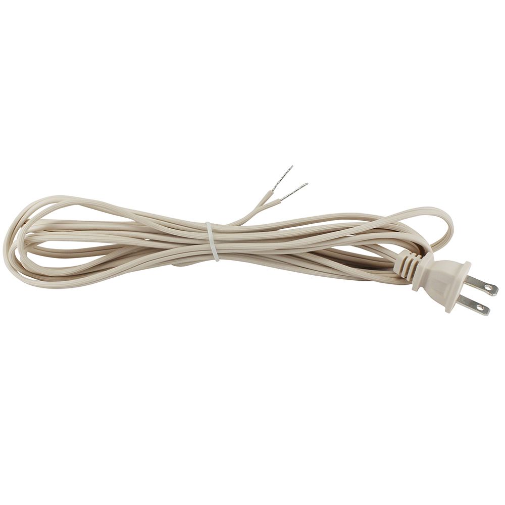 Ivory Parallel Cord set with molded Plug - 8 ft. - 10 ft.