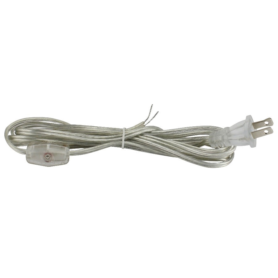 Clear Parallel Cord set with on/off switch and Plug - 9 ft.