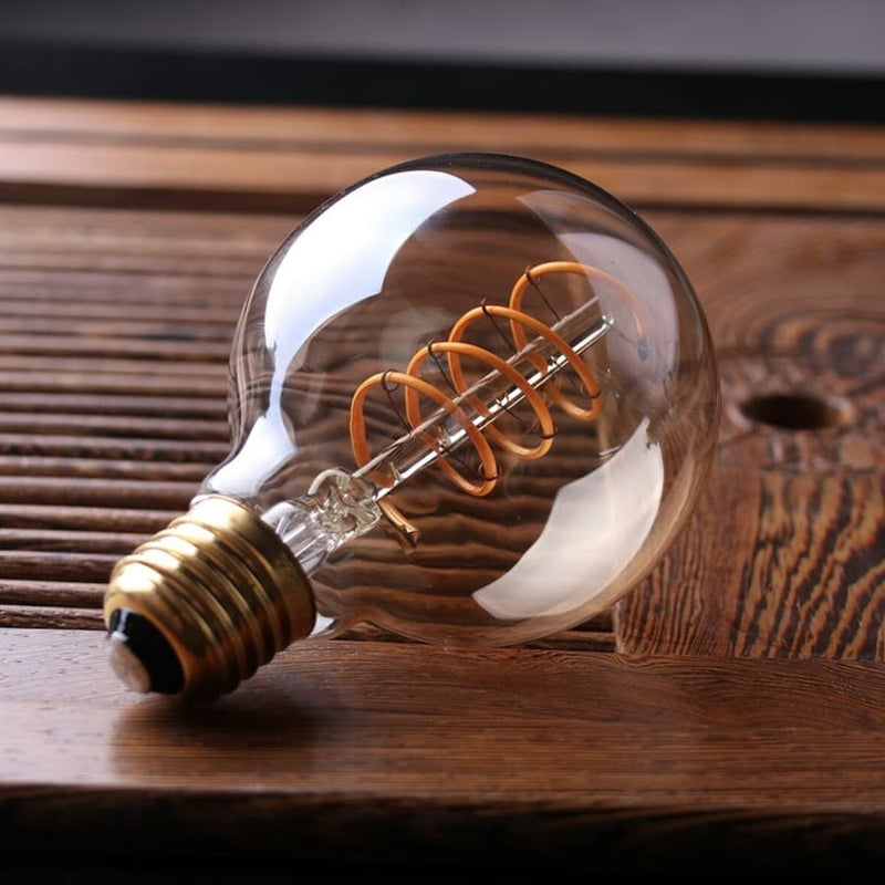 Edison LED Globe Light Bulbs with Spiral Filament
