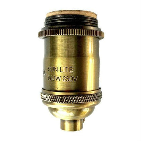 Antique Brass Finish Socket with UNO Threads and Ring - Nostalgicbulbs.com