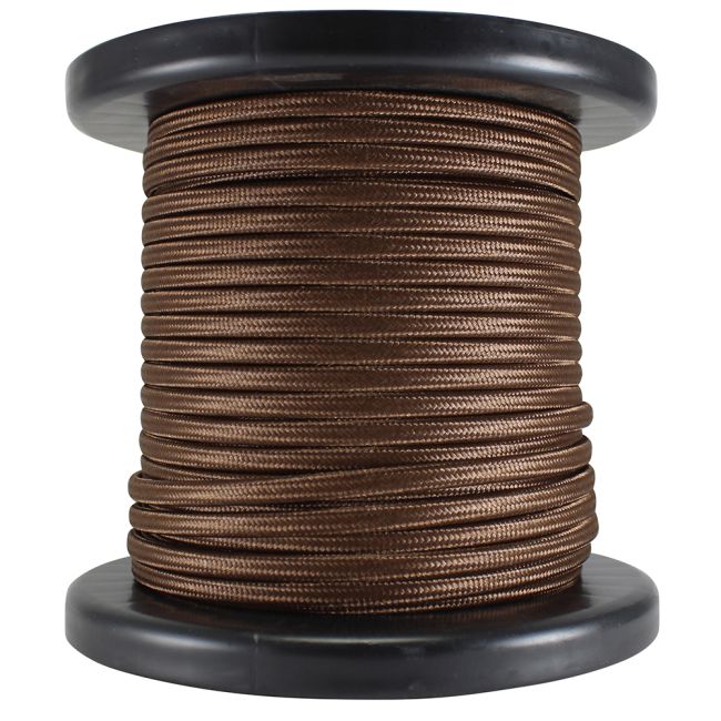 Antique Style Rayon Covered Wire – 100 FT Spool – Brown – 18 AWG – UL Listed - Nostalgicbulbs.com