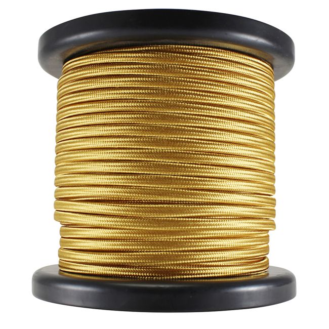 Antique Style Rayon Covered Wire – 100 FT Spool – Gold – 18 AWG - Nostalgicbulbs.com