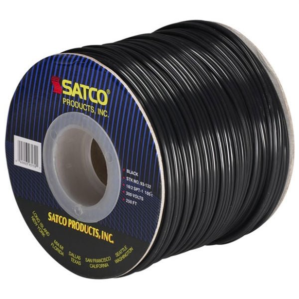 Black Lamp Wire SPT-1 18/2 105 degrees - 250 ft. spool - Nostalgicbulbs.com
