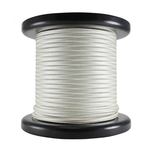 Cream Cloth-Coverd Parallel Cord - 100 foot spool - Nostalgicbulbs.com