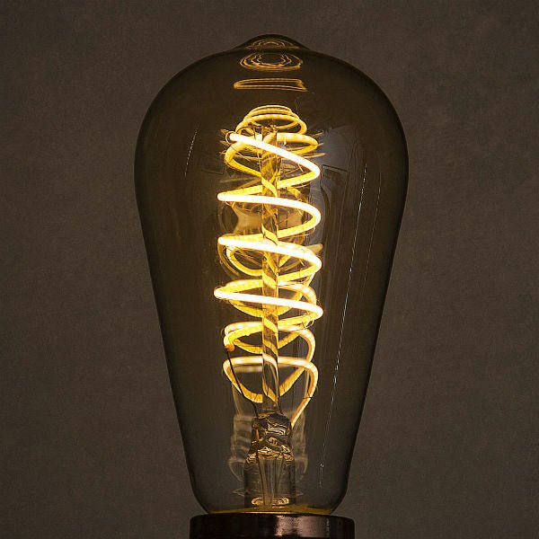 Curved LED Spiral Filament Edison Bulb - 4 Watt - 2200K - Nostalgicbulbs.com