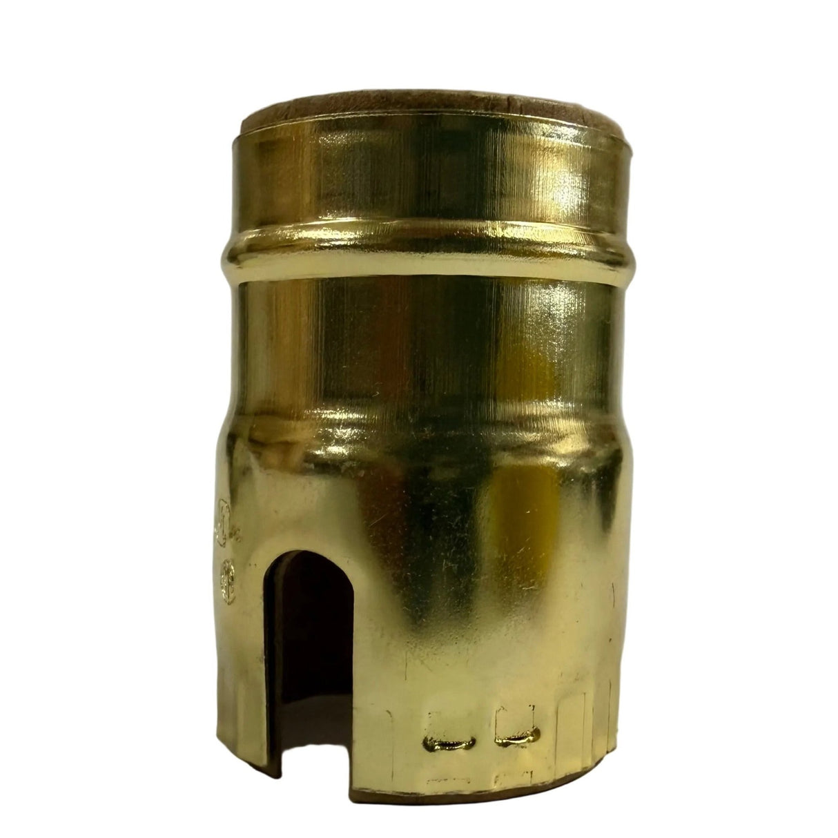 Double Slot Metal Shell - Polished Gilt - Nostalgicbulbs.com