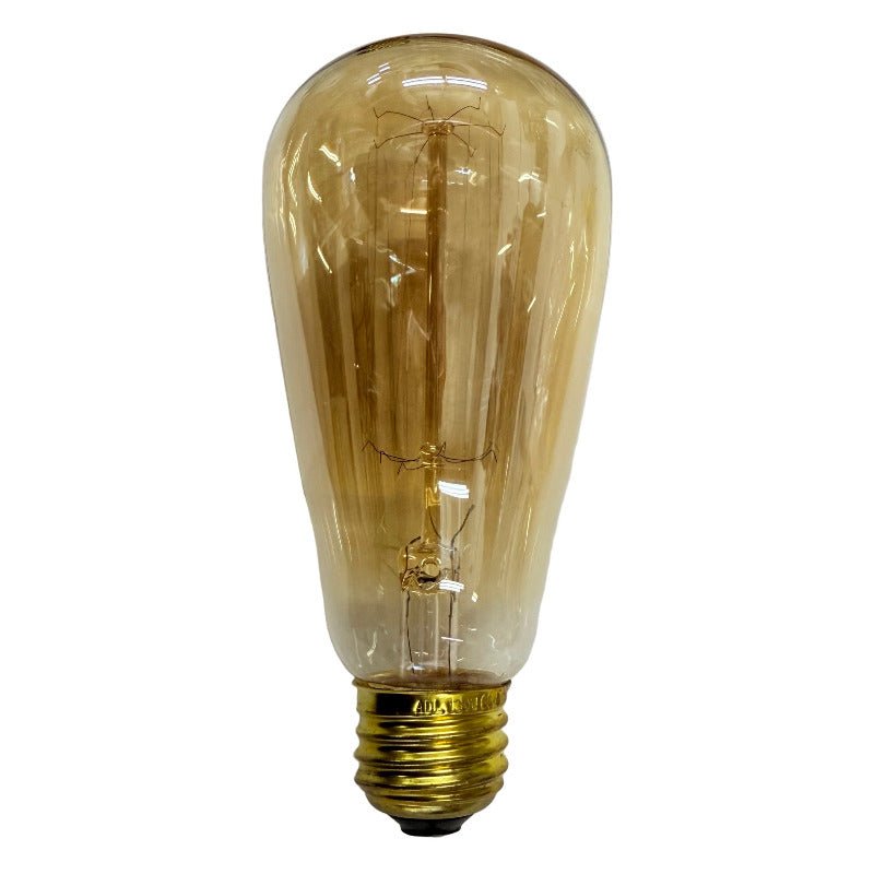 Edison Bulb - 60 Watt - 5.5 In. Length - Squirrel Cage Filament - Amber - Nostalgicbulbs.com