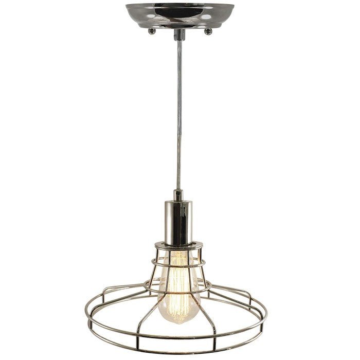 Edison Pendant Lamp with Chrome Metro Style Cage - Nostalgicbulbs.com