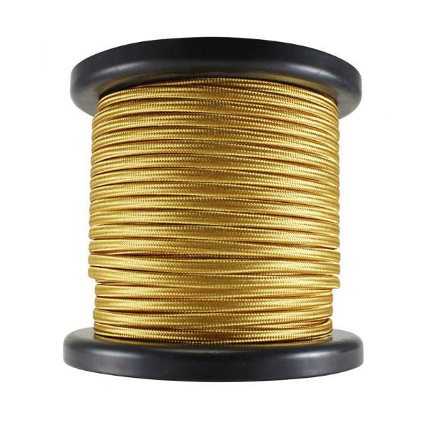Gold Cloth-Covered Parallel Cord - 100 foot spool - Nostalgicbulbs.com