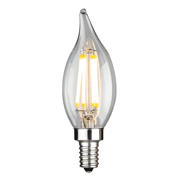 LED Chandelier Filament Bulb 60-Watt Equivalent CA10 - Clear - 4 Pack - Nostalgicbulbs.com