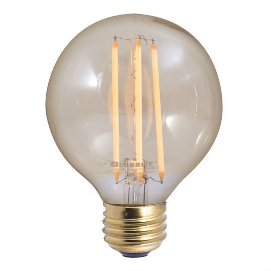 LED Filament Edison Globe G25 Light Bulb - 4.5 Watt - Amber - 2200K - Nostalgicbulbs.com