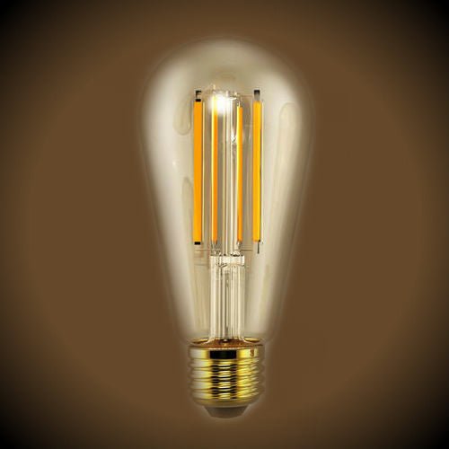 LED Filament Edison Light Bulb - ST19 Vintage - 5 Watt - Amber - 2200K - Nostalgicbulbs.com
