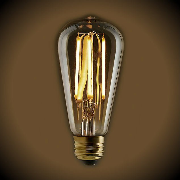 LED Filament Edison Light Bulb - ST19 Vintage - 5 Watt - Amber - 2200K - Nostalgicbulbs.com