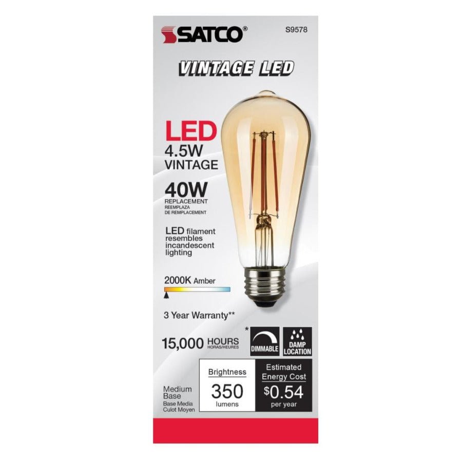 LED Filament ST19 Vintage Bulb - 4.5 Watt - 40 Watt Equal - Dimmable - Nostalgicbulbs.com