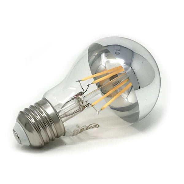 LED Silver Bowl Clear Light Bulb - A19 - 4 Watt - Nostalgicbulbs.com