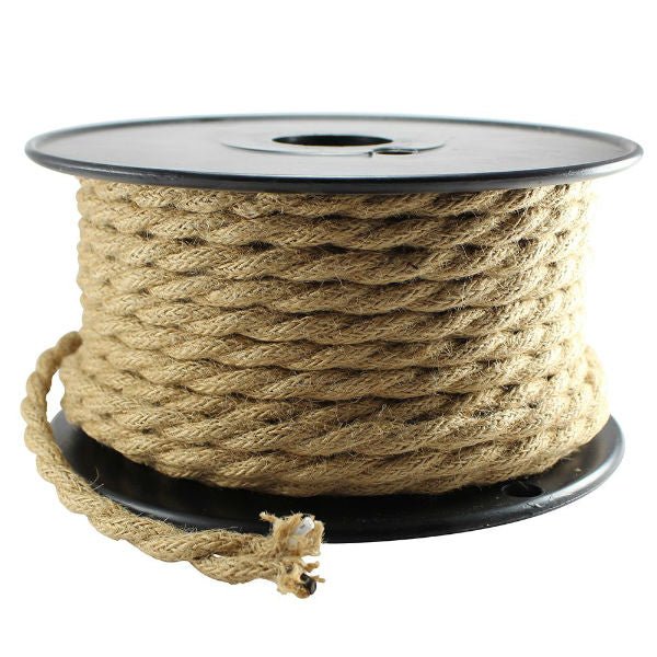 Linen Rope Covered Twisted Cord - 100 ft. spool - 18 AWG - Nostalgicbulbs.com