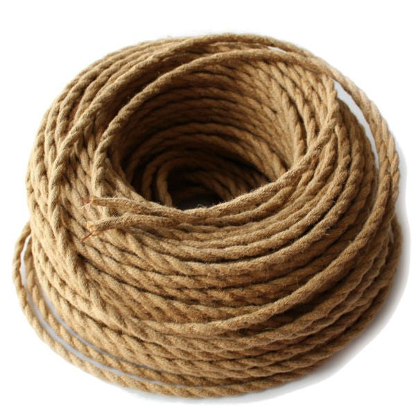Linen Rope Covered Twisted Cord - 100 ft. spool - 18 AWG - Nostalgicbulbs.com