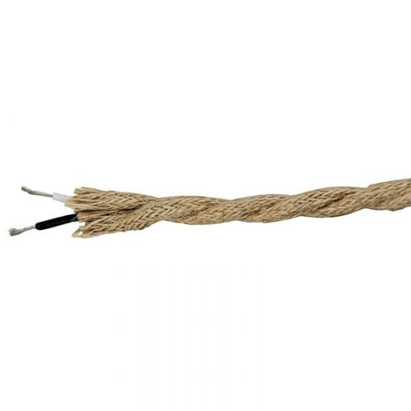 Linen Rope Covered Twisted Cord - Per Ft. - 18 AWG - Nostalgicbulbs.com