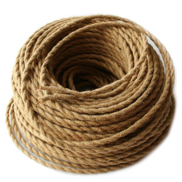 Linen Rope Covered Twisted Cord - Per Ft. - 18 AWG - Nostalgicbulbs.com