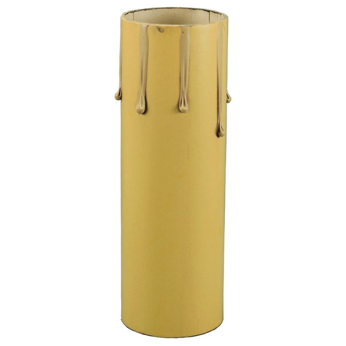 Medium Base Candle Cover Antique Gold – Fiber Sleeve w/ Light Drip - Nostalgicbulbs.com