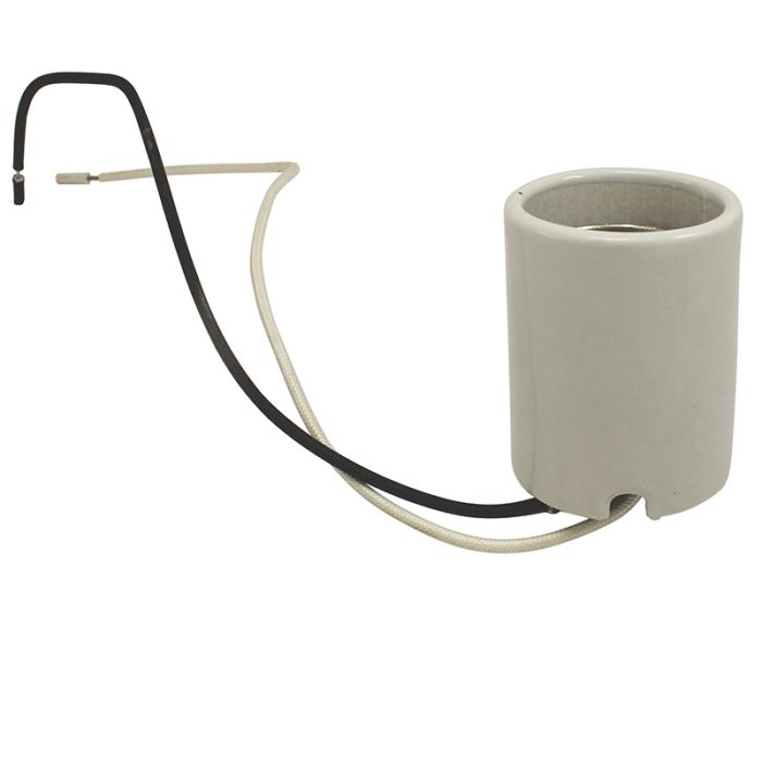 Medium Base HID Porcelain Socket 4KV Pulse Rated - 9" Leads - Nostalgicbulbs.com