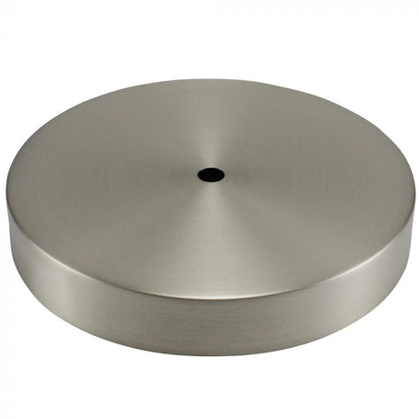 Metal Table Lamp Base - 5" Diameter - Satin Nickel - No Side Hole - Nostalgicbulbs.com