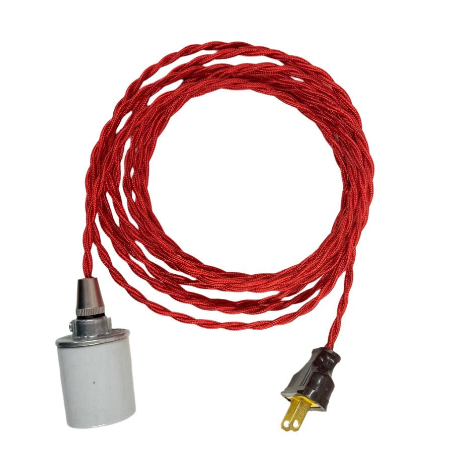 Nostalgic Red Twisted Cord Lamp - Nostalgicbulbs.com