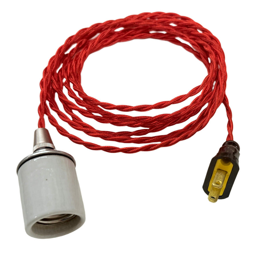 Nostalgic Red Twisted Cord Lamp - Nostalgicbulbs.com