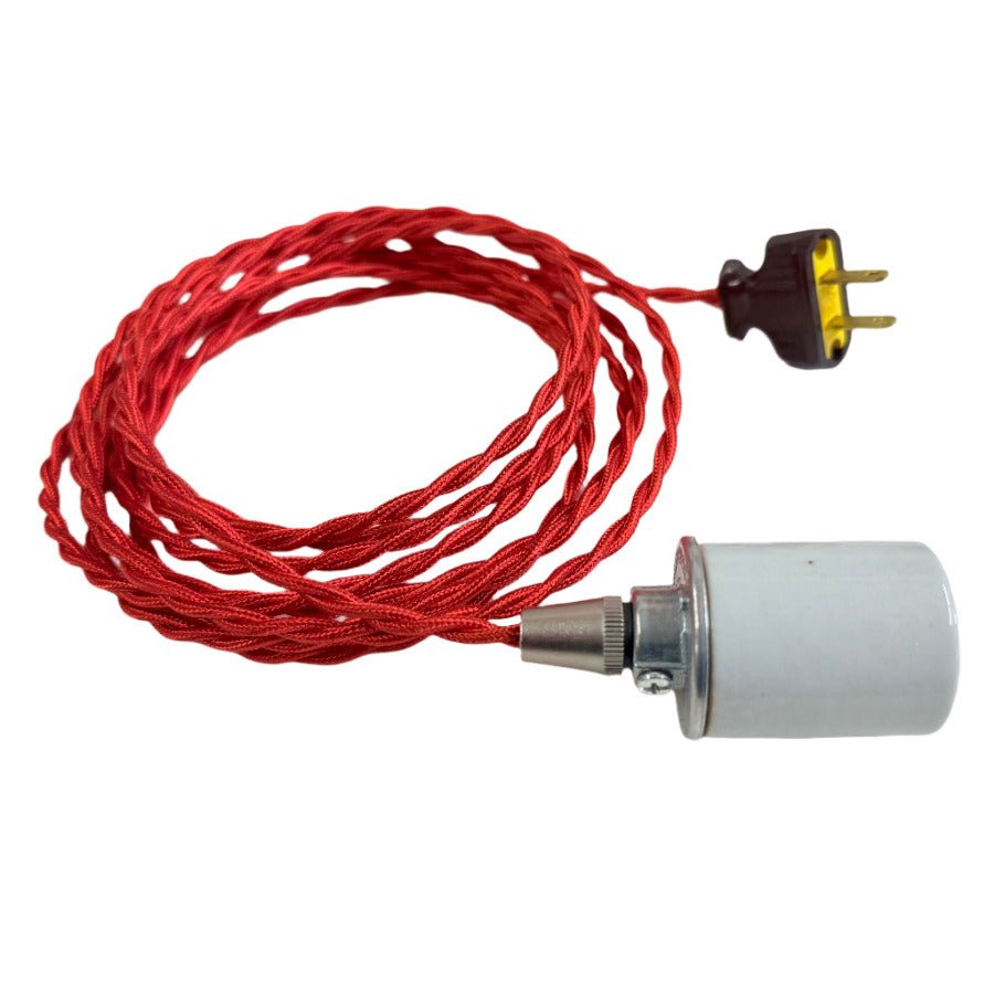 Nostalgic Red Twisted Cord Lamp - Nostalgicbulbs.com