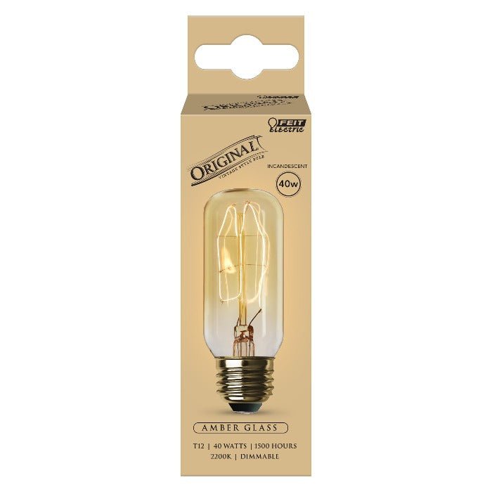 Nostalgic Tubular Radio Style Light Bulb - 40 Watt - Amber - Nostalgicbulbs.com