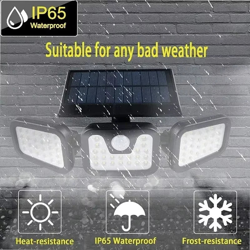 Outdoor Solar Motion Sensor Security Light – Adjustable Head, IP65 - Nostalgicbulbs.com