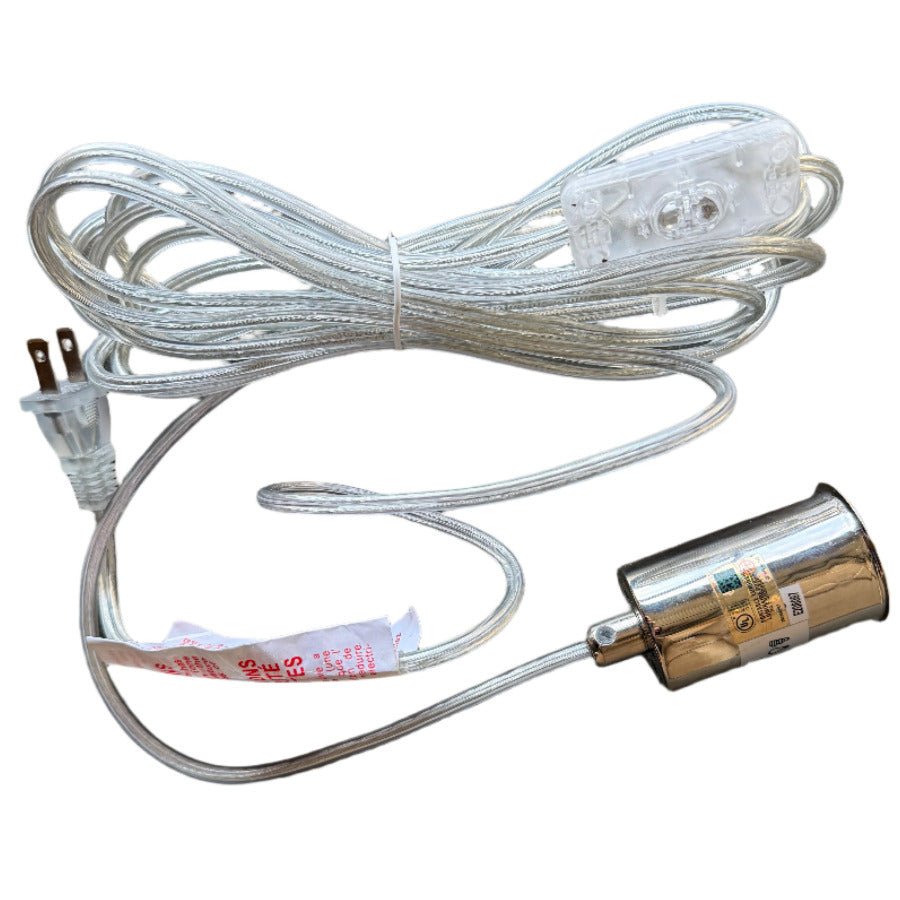 Plug - In Clear Cord Pendant Lamp - 15 ft. - On/off Switch - Black Cage - Nostalgicbulbs.com