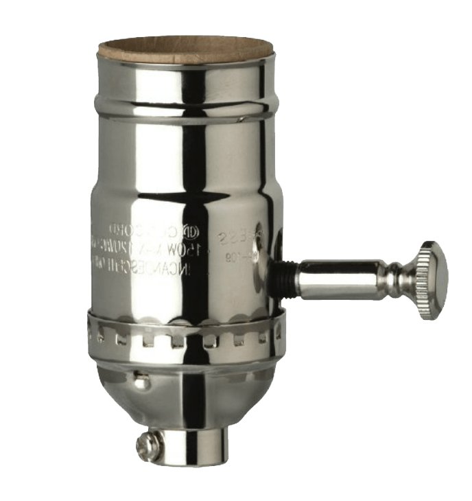 Polished Nickel 3 - Way Light Socket - Nostalgicbulbs.com