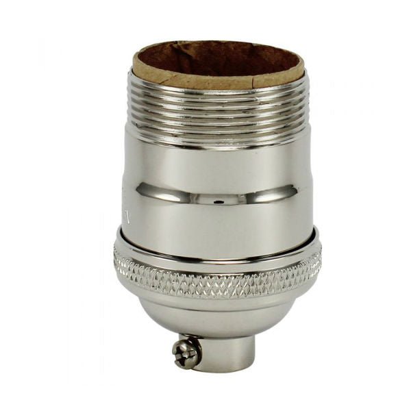 Polished Nickel Light Socket with UNO Thread - Nostalgicbulbs.com