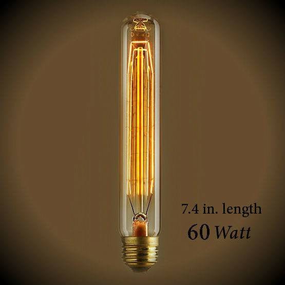 Tubular Vintage Light Bulb - 60 Watt - 7.4 in Length - Clear - Nostalgicbulbs.com