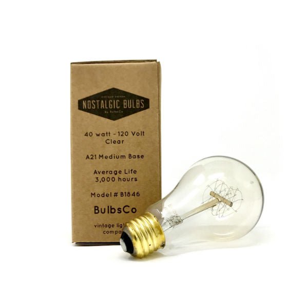 Victorian Quad Loop Filament Vintge Light Bulb A21 - 40 Watt - Nostalgicbulbs.com