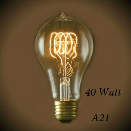 Victorian Quad Loop Filament Vintge Light Bulb A21 - 40 Watt - Nostalgicbulbs.com