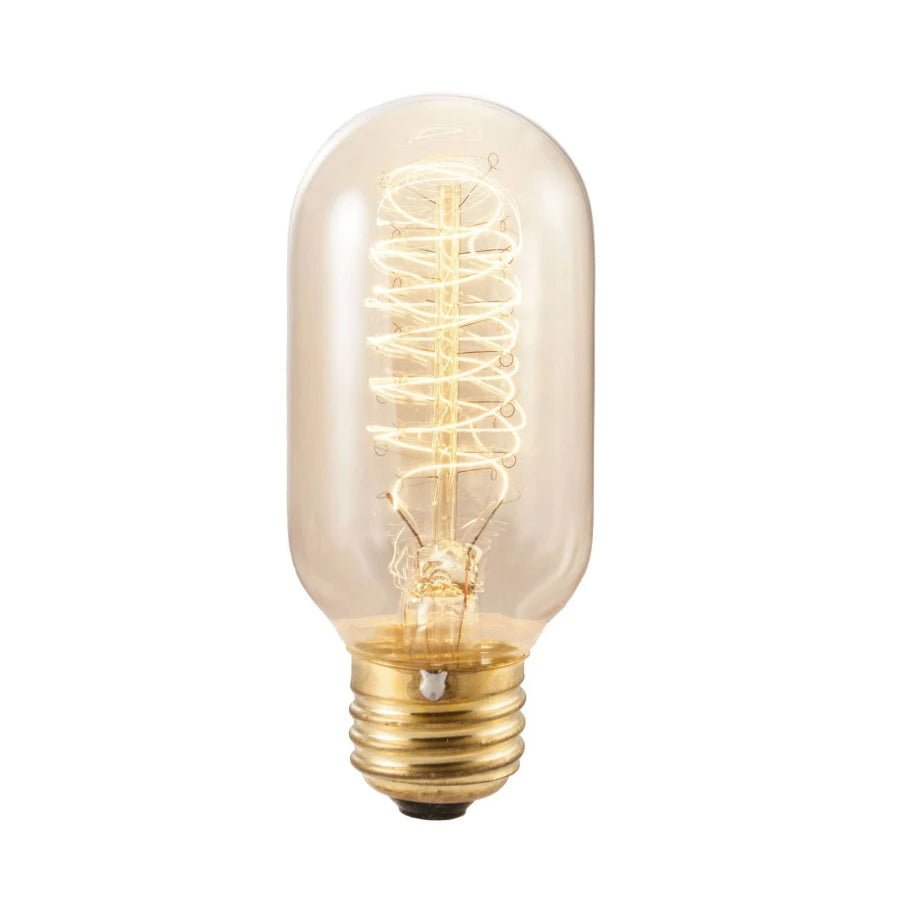Vintage Light Bulb Spiral Filament T14 - 40 Watt - Clear - Nostalgicbulbs.com