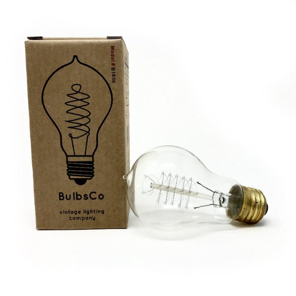 Vintage Spiral Filament A19 Nostalgic Light Bulb - 40 Watt - Clear - Nostalgicbulbs.com