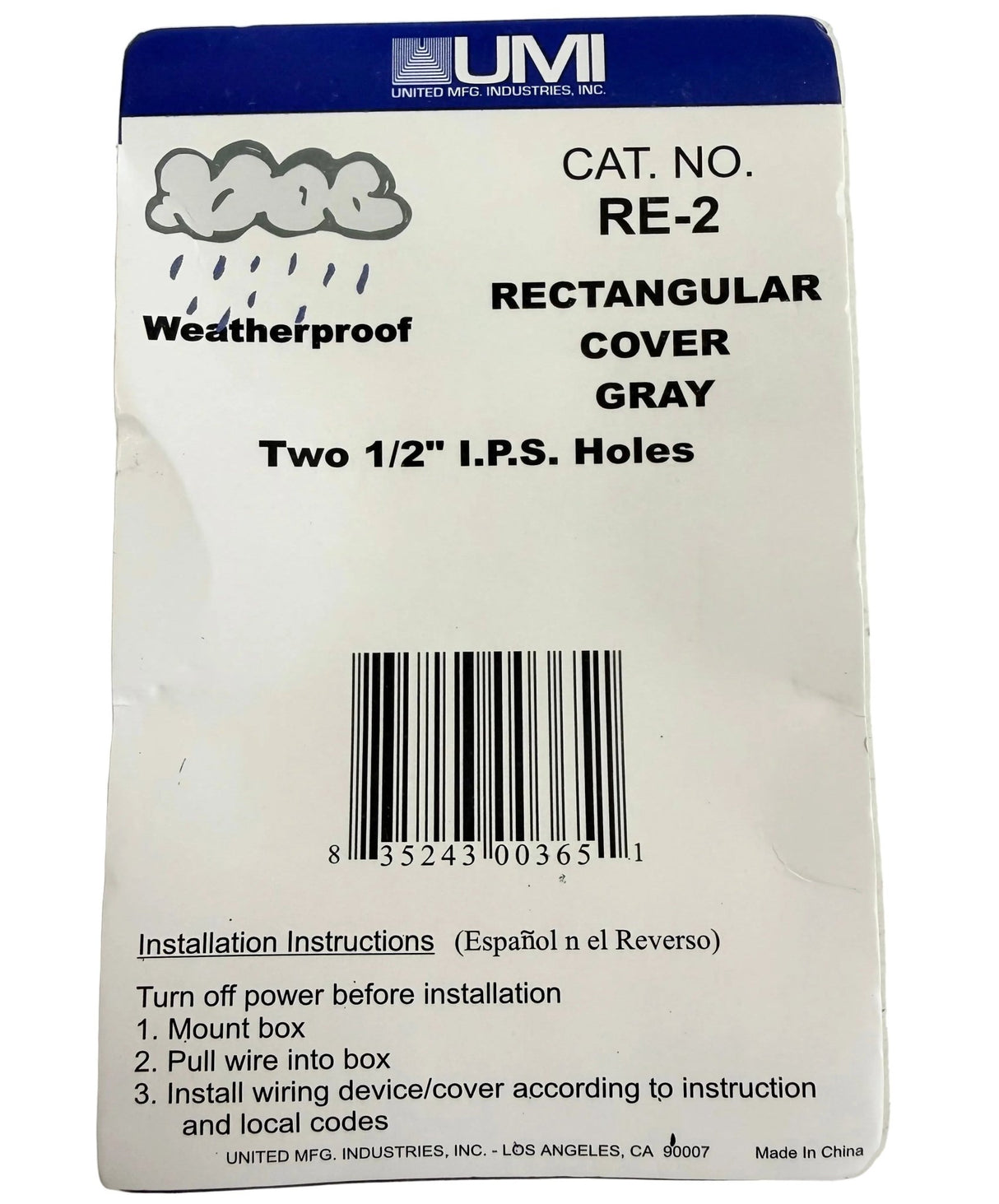 Weatherproof Rectangular Outlet Cover - RE - 2 - Nostalgicbulbs.com