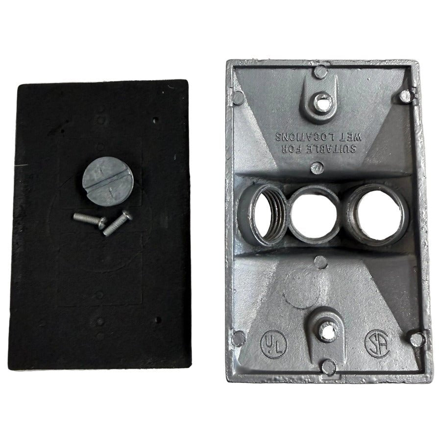Weatherproof Rectangular Outlet Cover - RE - 3 - Nostalgicbulbs.com