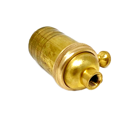 Solid Brass Dimmer Socket - Full Range - Heavy Wall - Unfinished Brass