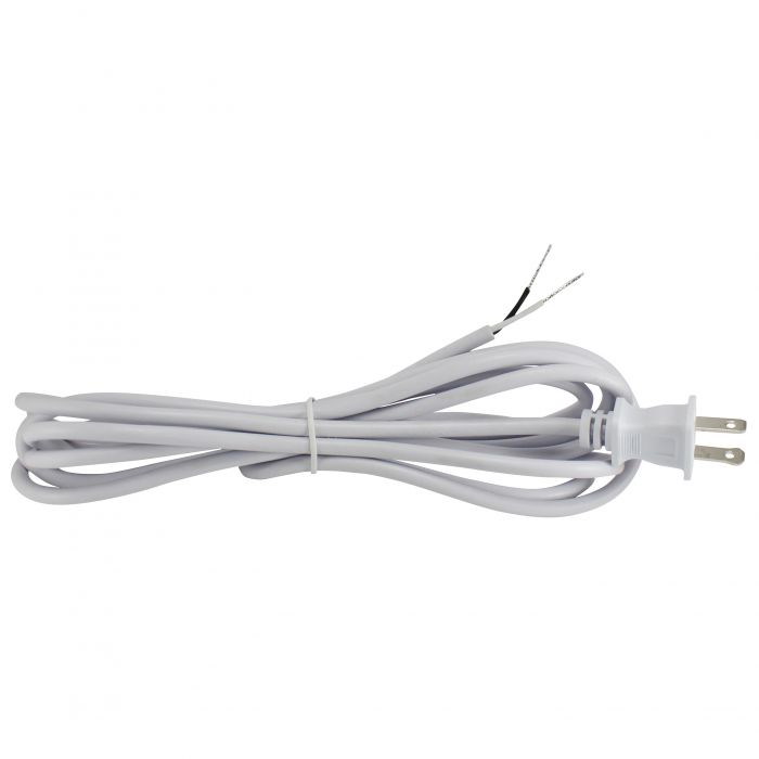 White SVT-2 Plastic Cord Set with Molded Plug