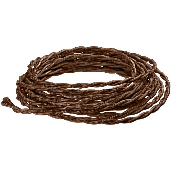Brown Twisted cloth wire- Per ft. - 18 AWG